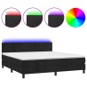 Boxspringbett mit Matratze & LED Schwarz 180x200 cm Samt