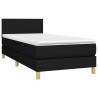 Boxspringbett mit Matratze & LED Schwarz 90x190 cm Stoff