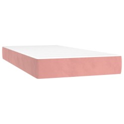 Boxspringbett mit Matratze & LED Rosa 200x200 cm Samt