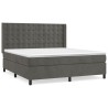 Boxspringbett mit Matratze Dunkelgrau 160x200 cm Samt