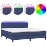 Boxspringbett mit Matratze & LED Blau 180x200 cm Stoff