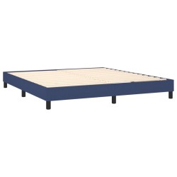 Boxspringbett mit Matratze & LED Blau 180x200 cm Stoff