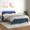 Boxspringbett mit Matratze & LED Dunkelblau 140x190 cm Samt