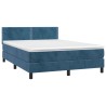 Boxspringbett mit Matratze & LED Dunkelblau 140x190 cm Samt