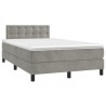 Boxspringbett mit Matratze & LED Hellgrau 120x200 cm Samt