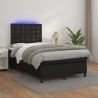 Boxspringbett mit Matratze & LED Schwarz 120x200 cm Kunstleder