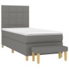 Boxspringbett mit Matratze Dunkelgrau 100x200 cm Stoff