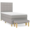 Boxspringbett mit Matratze Hellgrau 90x190 cm Stoff