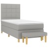 Boxspringbett mit Matratze Hellgrau 90x190 cm Stoff