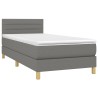 Boxspringbett mit Matratze & LED Dunkelgrau 90x200 cm Stoff