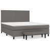 Boxspringbett mit Matratze Grau 160x200 cm Kunstleder