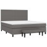 Boxspringbett mit Matratze Grau 160x200 cm Kunstleder