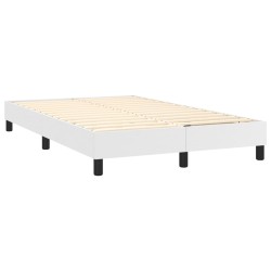 Boxspringbett mit Matratze Weiß 120x200 cm Kunstleder