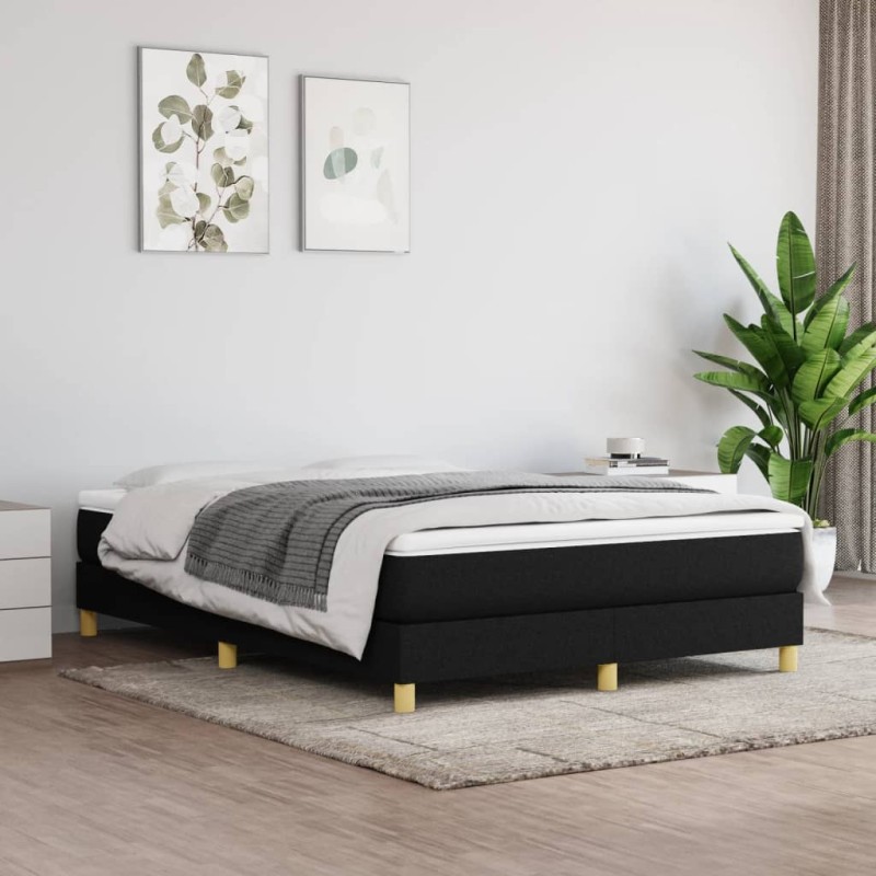 Boxspringbett mit Matratze Schwarz 140x200 cm Stoff