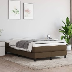 Boxspringbett mit Matratze Dunkelbraun 120x200 cm Stoff