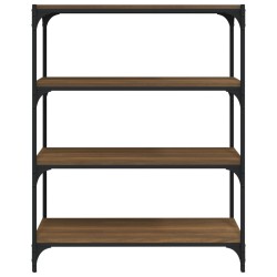 Bücherregal Braun Eichen-Optik 80x33x100 cm Holzwerkstoff Stahl