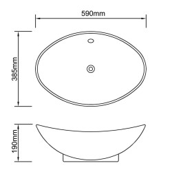 Luxuriöses Keramik Waschbecken Oval Schwarz