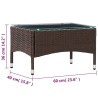 Couchtisch Braun 60 x 40 x 36 cm Poly Rattan