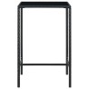 Garten-Bartisch Schwarz 70x70x110 cm Poly Rattan und Glas