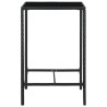 Garten-Bartisch Schwarz 70x70x110 cm Poly Rattan und Glas