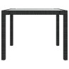 Gartentisch 90x90x75 cm Gehärtetes Glas Poly Rattan Schwarz