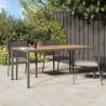 Gartentisch 190x90x75 cm Poly Rattan und Akazienholz Grau