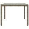 Gartentisch Grau 190x90x75 cm Hartglas und Poly Rattan