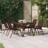 Gartentisch Braun und Schwarz 140x70x70 cm Stahl und Glas