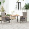 Gartentisch mit Holzplatte Grau Poly Rattan & Massivholz Akazie