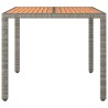 Gartentisch mit Holzplatte Grau Poly Rattan & Massivholz Akazie