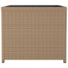 Beistelltisch mit Glasplatte Beige Poly Rattan & Hartglas