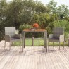 Gartentisch mit Holzplatte Grau 90x90x75 cm Poly Rattan