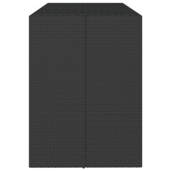 Bartisch mit Glasplatte Schwarz 185x80x110 cm Poly Rattan