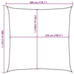 Sonnensegel 160 g/m² Anthrazit 3x3 m HDPE