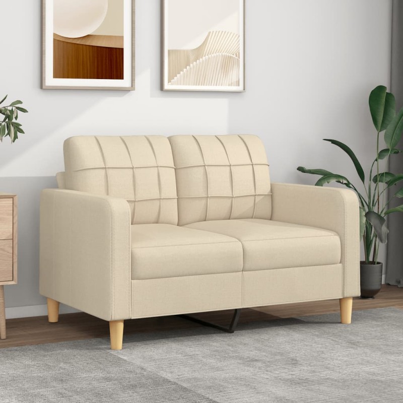 2-Sitzer-Sofa Creme 120 cm Stoff