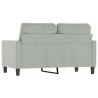 2-Sitzer-Sofa Hellgrau 120 cm Samt