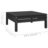 9-tlg. Garten-Lounge-Set Schwarz Massivholz Kiefer