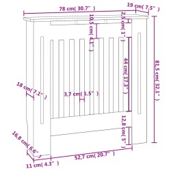 MDF Heizkörperverkleidung Schwarz 78 cm