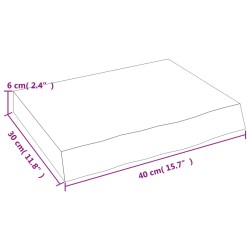 Waschtischplatte Dunkelbraun 40x30x(2-6)cm Massivholz Behandelt