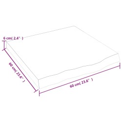 Waschtischplatte Dunkelbraun 60x60x(2-6)cm Massivholz Behandelt