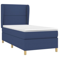 Boxspringbett mit Matratze Blau 90x190 cm Stoff