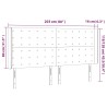 LED Kopfteil Creme 203x16x118/128 cm Stoff