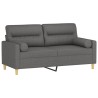 2-Sitzer-Sofa mit Zierkissen Dunkelgrau 140 cm Stoff