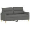 2-Sitzer-Sofa mit Zierkissen Dunkelgrau 140 cm Stoff