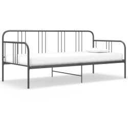 Schlafsofa Bettgestell Grau Metall 90x200 cm