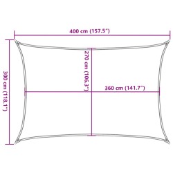 Sonnensegel 160 g/m² Schwarz 3x4 m HDPE