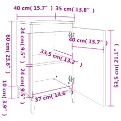 Nachttische 2 Stk. Grau Sonoma 40x35x70 cm Holzwerkstoff