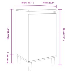 Nachttische 2 Stk. Grau Sonoma 40x35x70 cm Holzwerkstoff