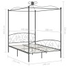 Himmelbett-Gestell Grau Metall 140 x 200 cm