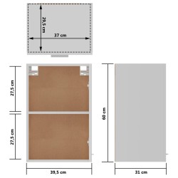 Hängeschrank Weiß 39,5x31x60 cm Holzwerkstoff